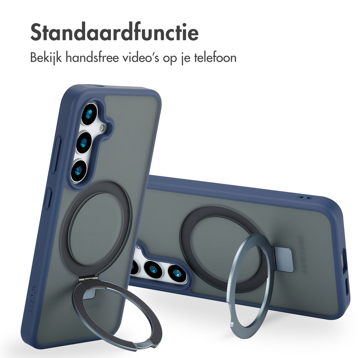 Accezz Ring Stand Backcover met MagSafe Samsung Galaxy S24 - Blauw - Afbeelding 8