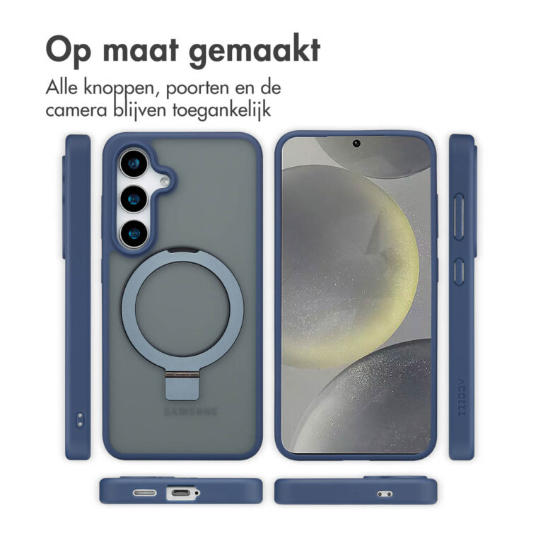 Accezz Ring Stand Backcover met MagSafe Samsung Galaxy S24 - Blue - Afbeelding 8