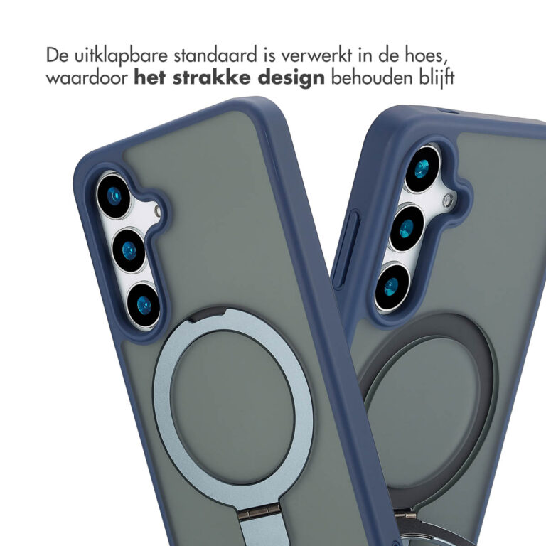 Accezz Ring Stand Backcover met MagSafe Samsung Galaxy S24 - Blue - Afbeelding 5