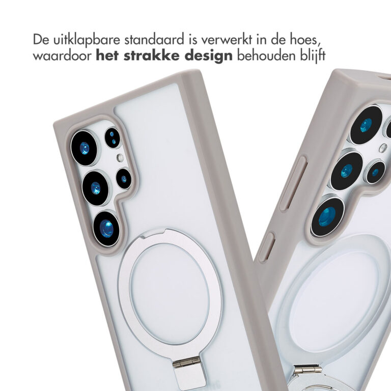 Accezz Ring Stand Backcover met MagSafe Samsung Galaxy S24 Ultra - Grey - Afbeelding 5