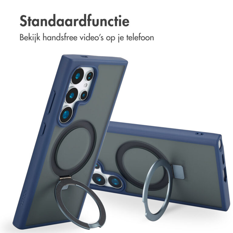 Accezz Ring Stand Backcover met MagSafe Samsung Galaxy S24 Ultra - Blue - Afbeelding 10