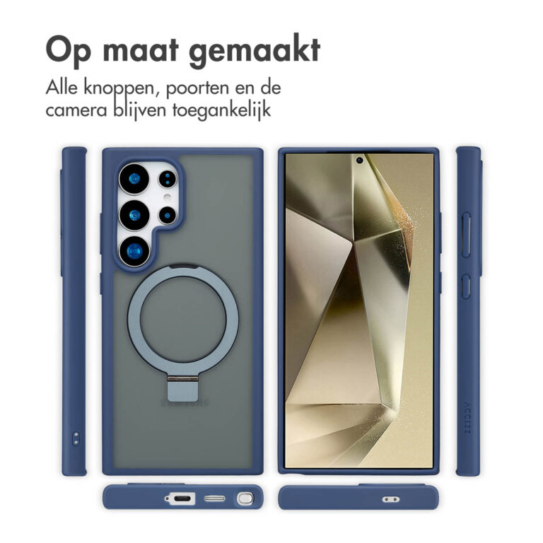 Accezz Ring Stand Backcover met MagSafe Samsung Galaxy S24 Ultra - Blue - Afbeelding 8