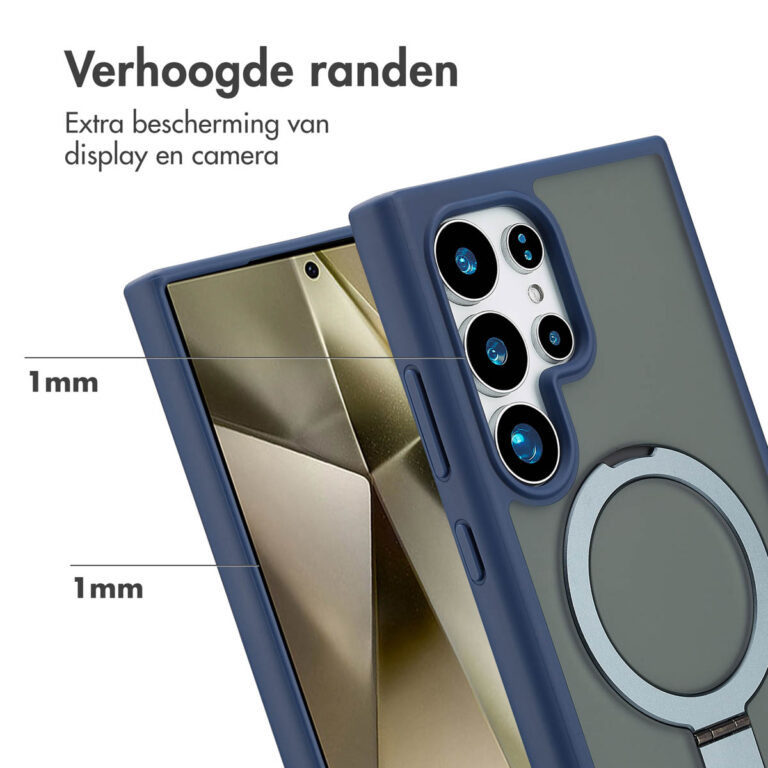 Accezz Ring Stand Backcover met MagSafe Samsung Galaxy S24 Ultra - Blue - Afbeelding 6