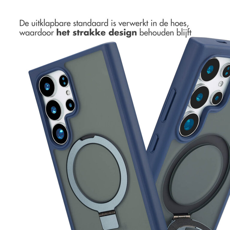 Accezz Ring Stand Backcover met MagSafe Samsung Galaxy S24 Ultra - Blue - Afbeelding 5