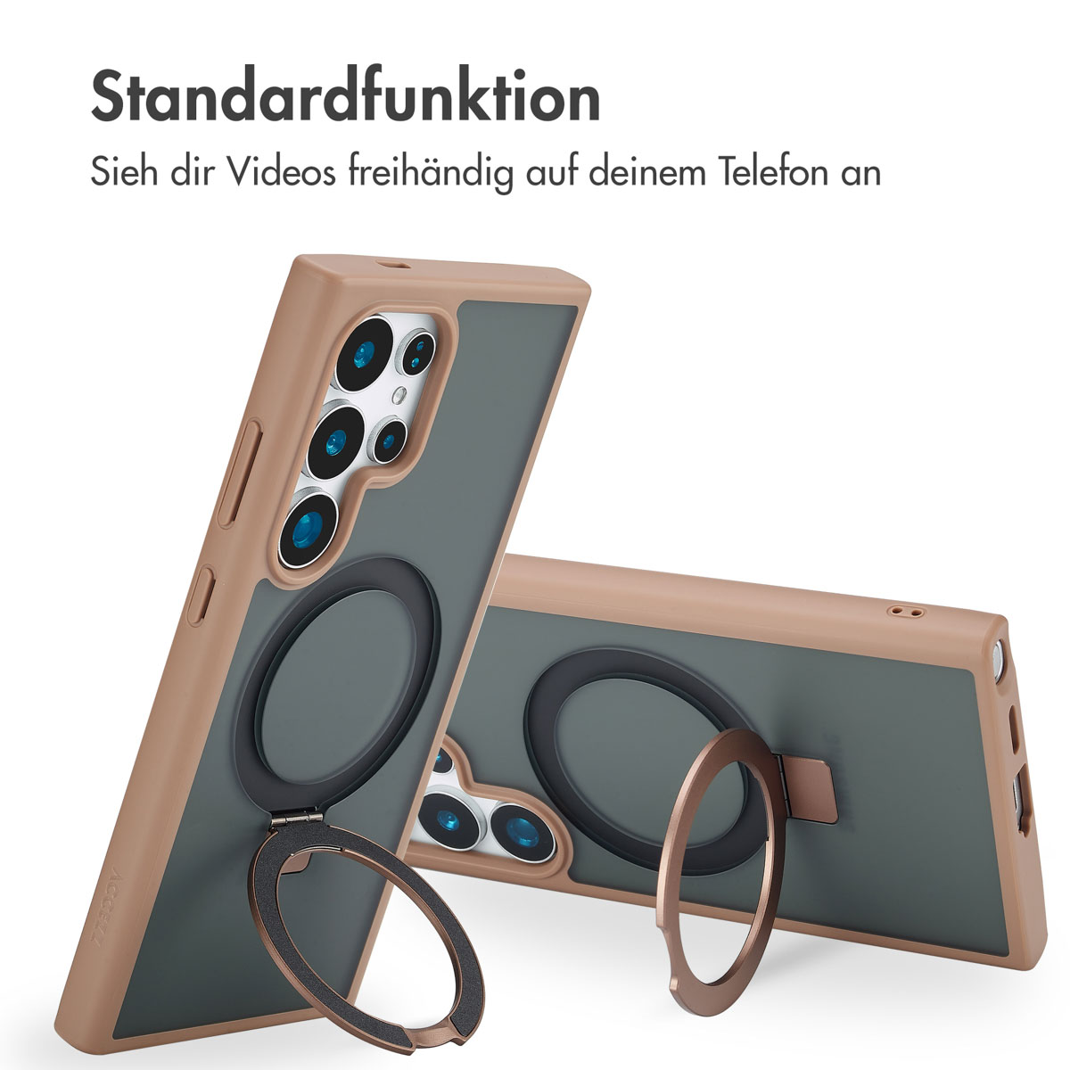 Accezz Ring Stand Backcover met MagSafe Samsung Galaxy S24 Ultra - Bruin - Afbeelding 9