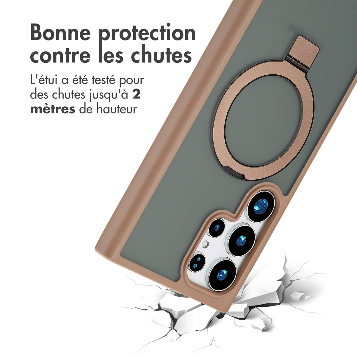 Accezz Ring Stand Backcover met MagSafe Samsung Galaxy S24 Ultra - Bruin - Afbeelding 10