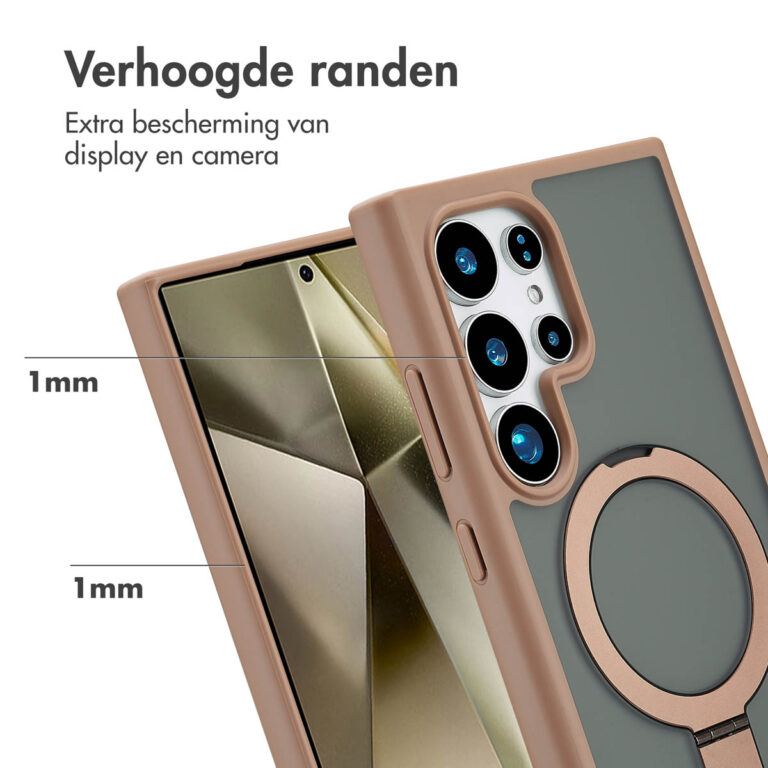 Accezz Ring Stand Backcover met MagSafe Samsung Galaxy S24 Ultra - Brown - Afbeelding 6