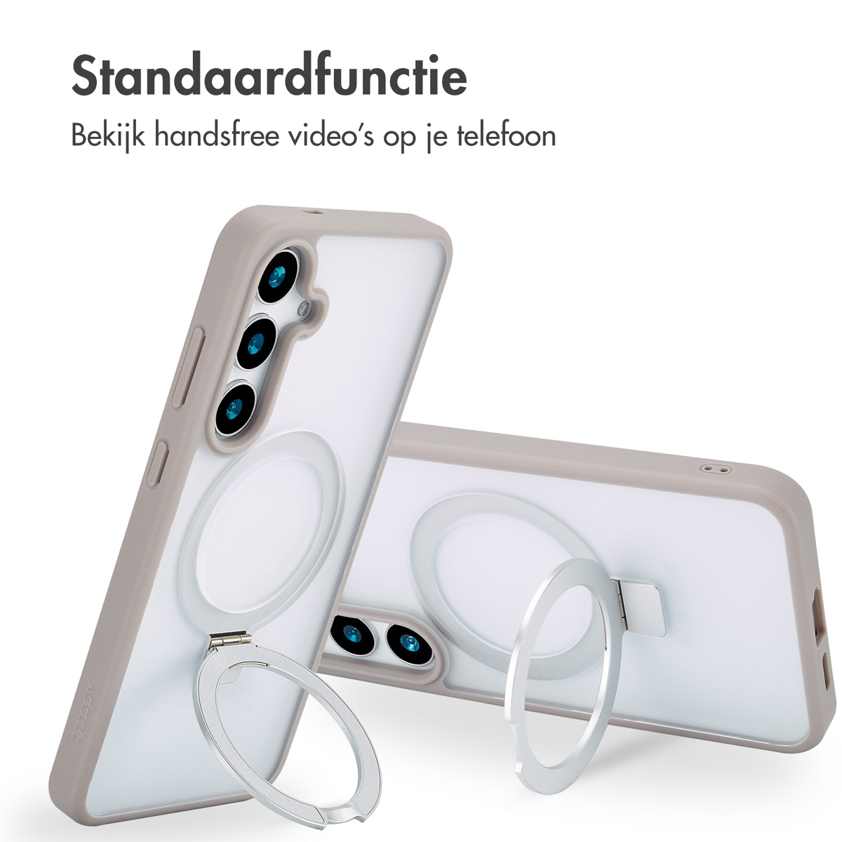 Accezz Ring Stand Backcover met MagSafe Samsung Galaxy S24 Plus - Grijs - Afbeelding 8