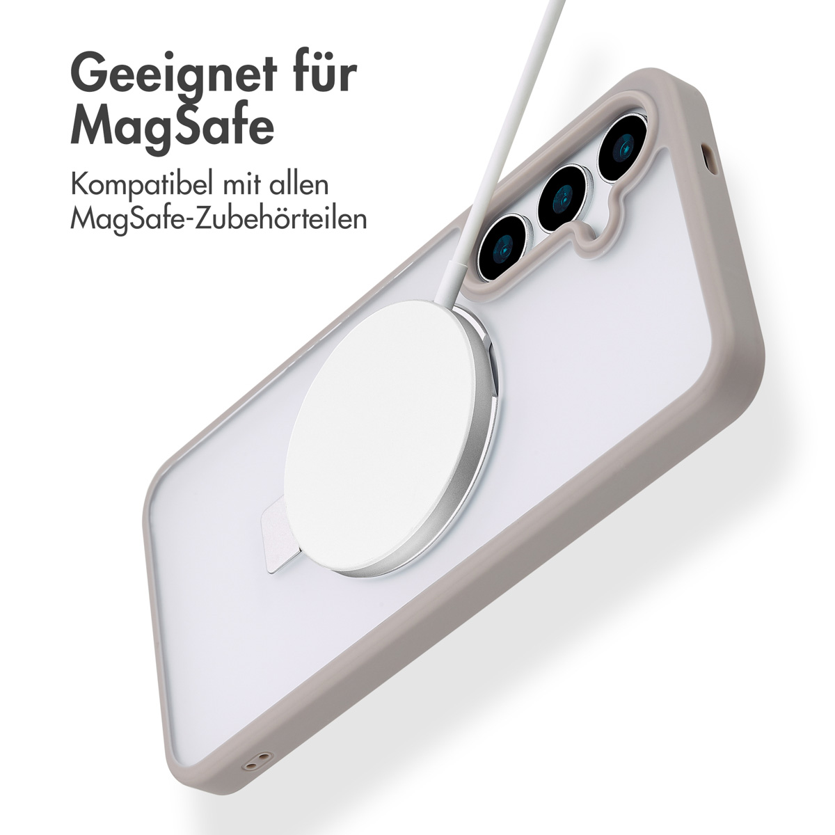 Accezz Ring Stand Backcover met MagSafe Samsung Galaxy S24 Plus - Grijs - Afbeelding 5
