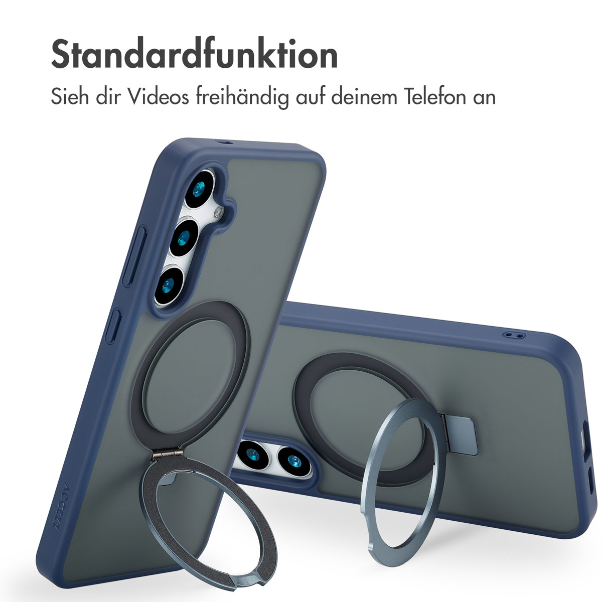 Accezz Ring Stand Backcover met MagSafe Samsung Galaxy S24 Plus - Blauw - Afbeelding 9