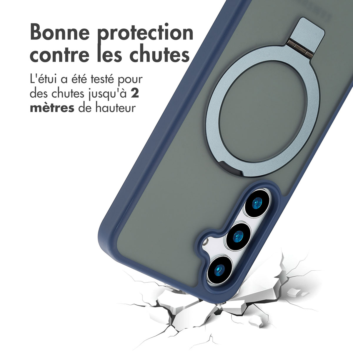 Accezz Ring Stand Backcover met MagSafe Samsung Galaxy S24 Plus - Blauw - Afbeelding 10