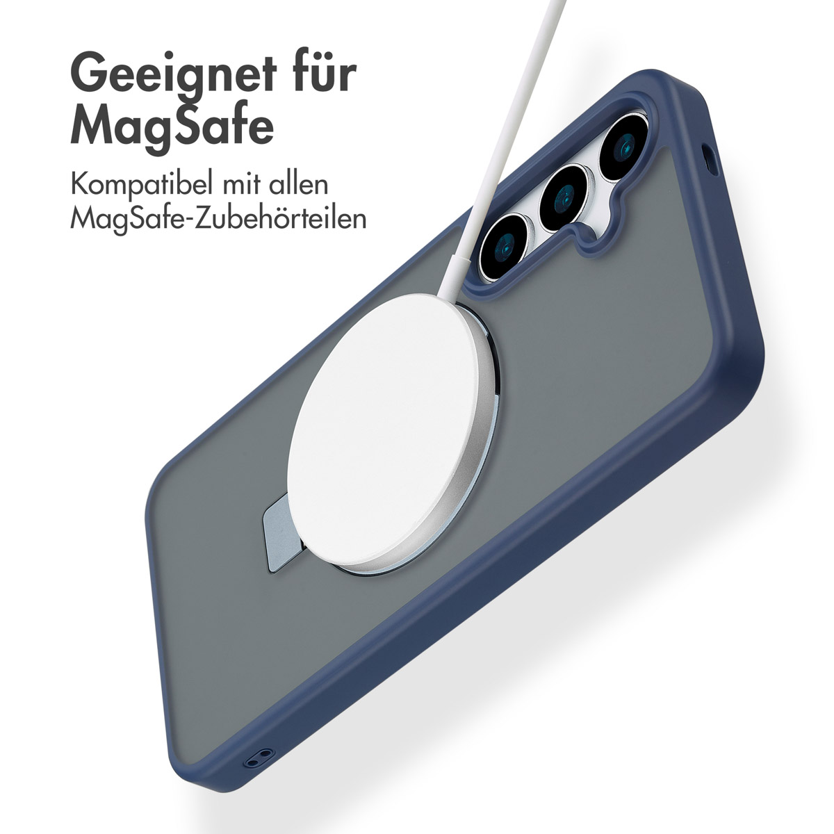 Accezz Ring Stand Backcover met MagSafe Samsung Galaxy S24 Plus - Blauw - Afbeelding 5