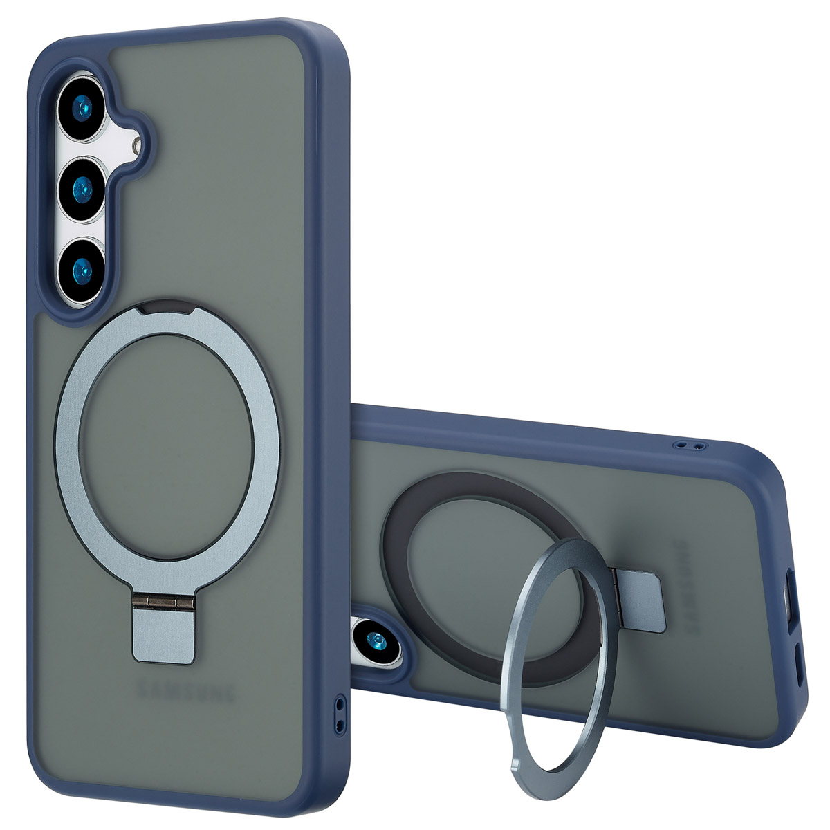 Accezz Ring Stand Backcover met MagSafe Samsung Galaxy S24 Plus - Blauw - Afbeelding 2