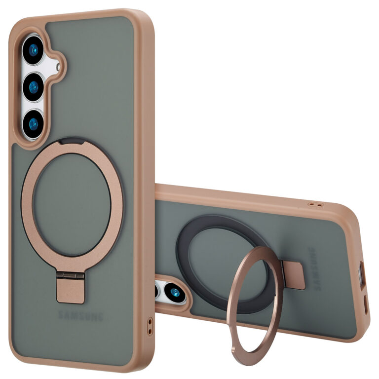 Accezz Ring Stand Backcover met MagSafe Samsung Galaxy S24 Plus - Brown - Afbeelding 4
