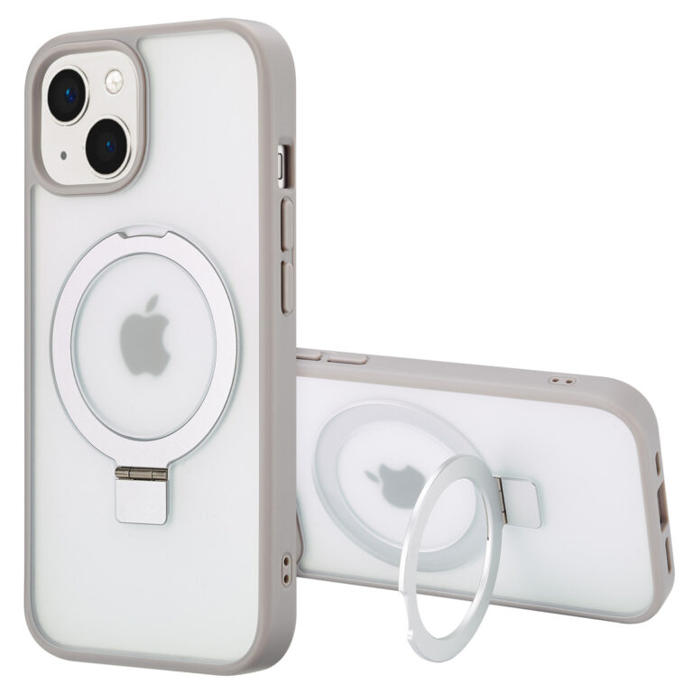 Accezz Ring Stand Backcover met MagSafe Apple iPhone 15 - Grey - Afbeelding 4