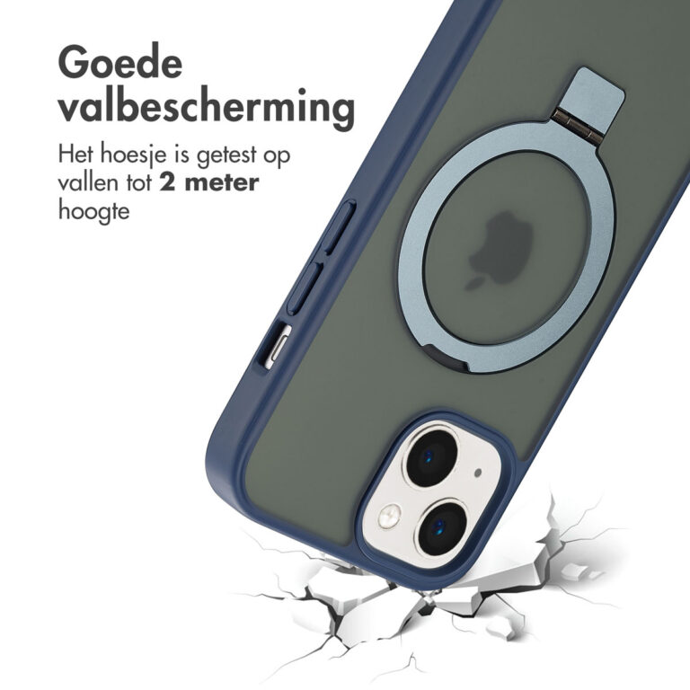 Accezz Ring Stand Backcover met MagSafe Apple iPhone 15 - Blue - Afbeelding 9