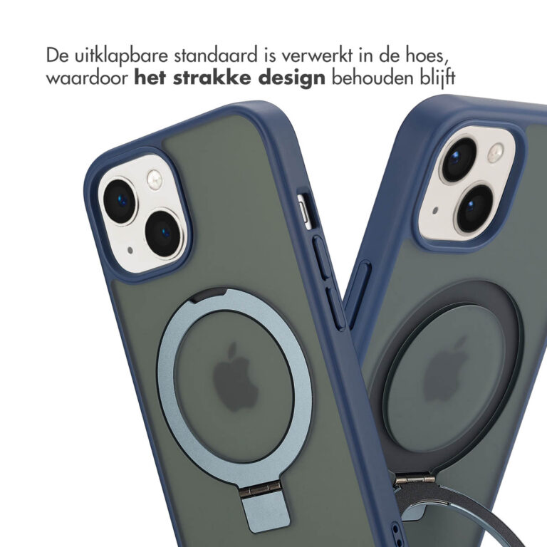 Accezz Ring Stand Backcover met MagSafe Apple iPhone 15 - Blue - Afbeelding 5