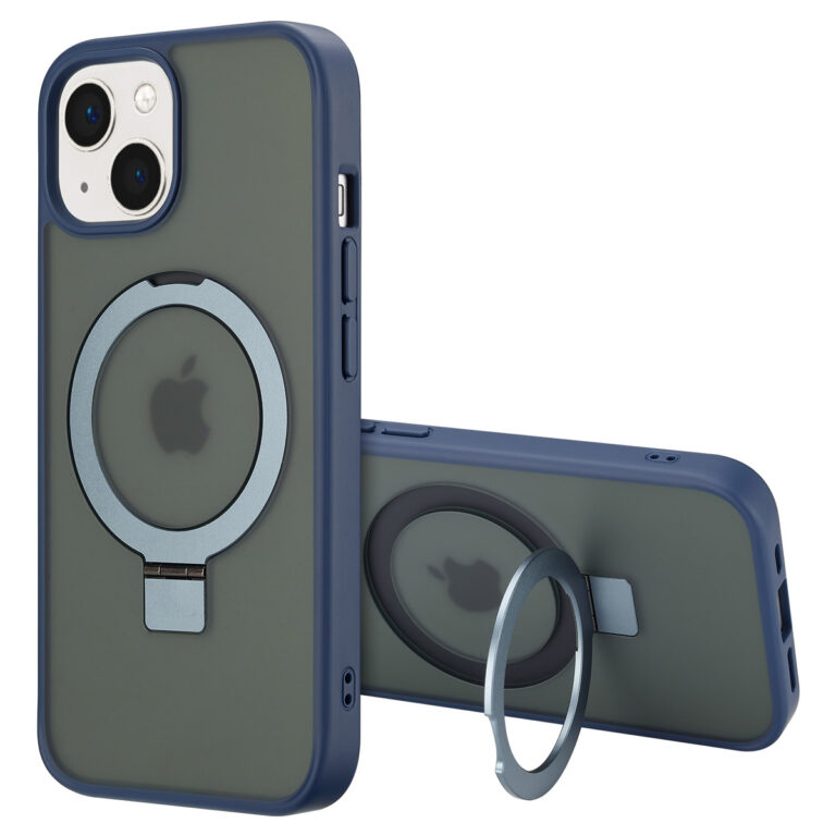 Accezz Ring Stand Backcover met MagSafe Apple iPhone 15 - Blue - Afbeelding 4