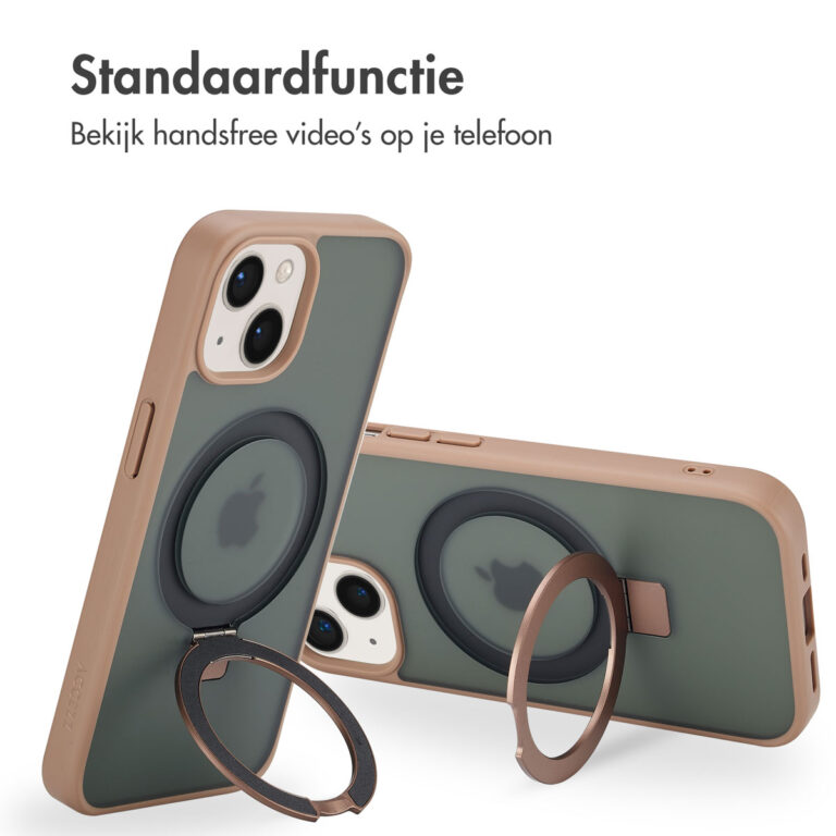 Accezz Ring Stand Backcover met MagSafe Apple iPhone 15 - Brown - Afbeelding 10
