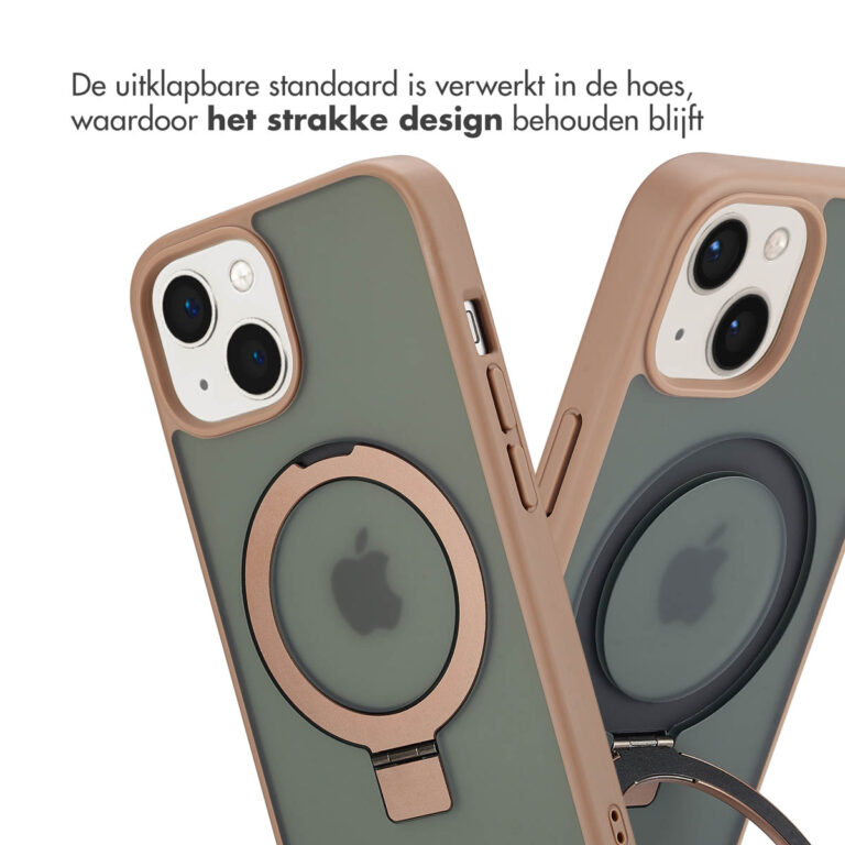 Accezz Ring Stand Backcover met MagSafe Apple iPhone 15 - Brown - Afbeelding 5