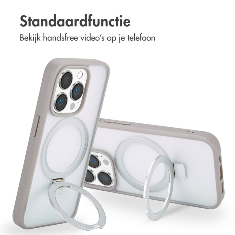 Accezz Ring Stand Backcover met MagSafe Apple iPhone 15 Pro - Grey - Afbeelding 10