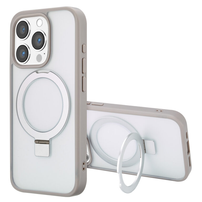 Accezz Ring Stand Backcover met MagSafe Apple iPhone 15 Pro - Grey - Afbeelding 4