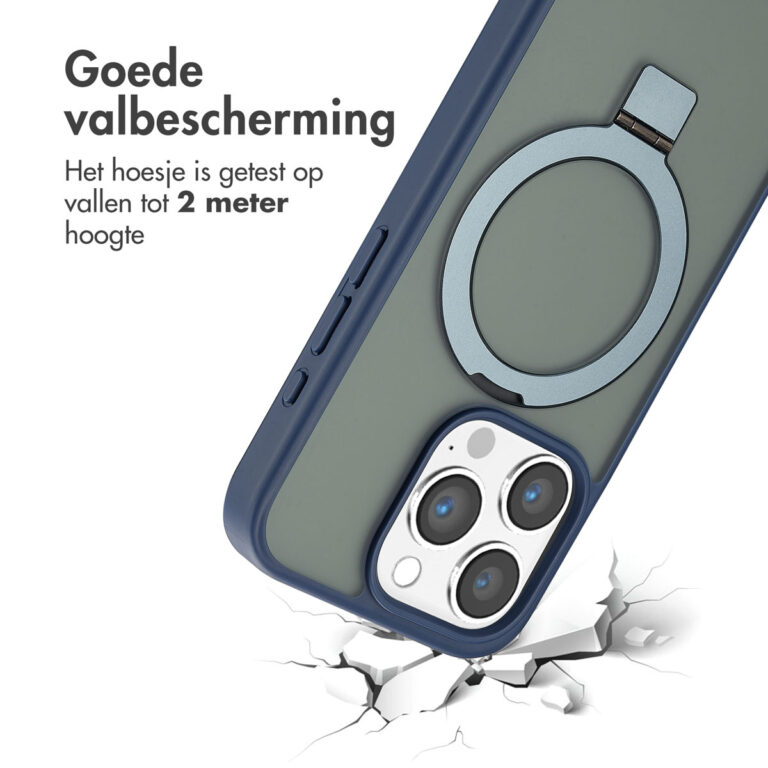 Accezz Ring Stand Backcover met MagSafe Apple iPhone 15 Pro - Blue - Afbeelding 9