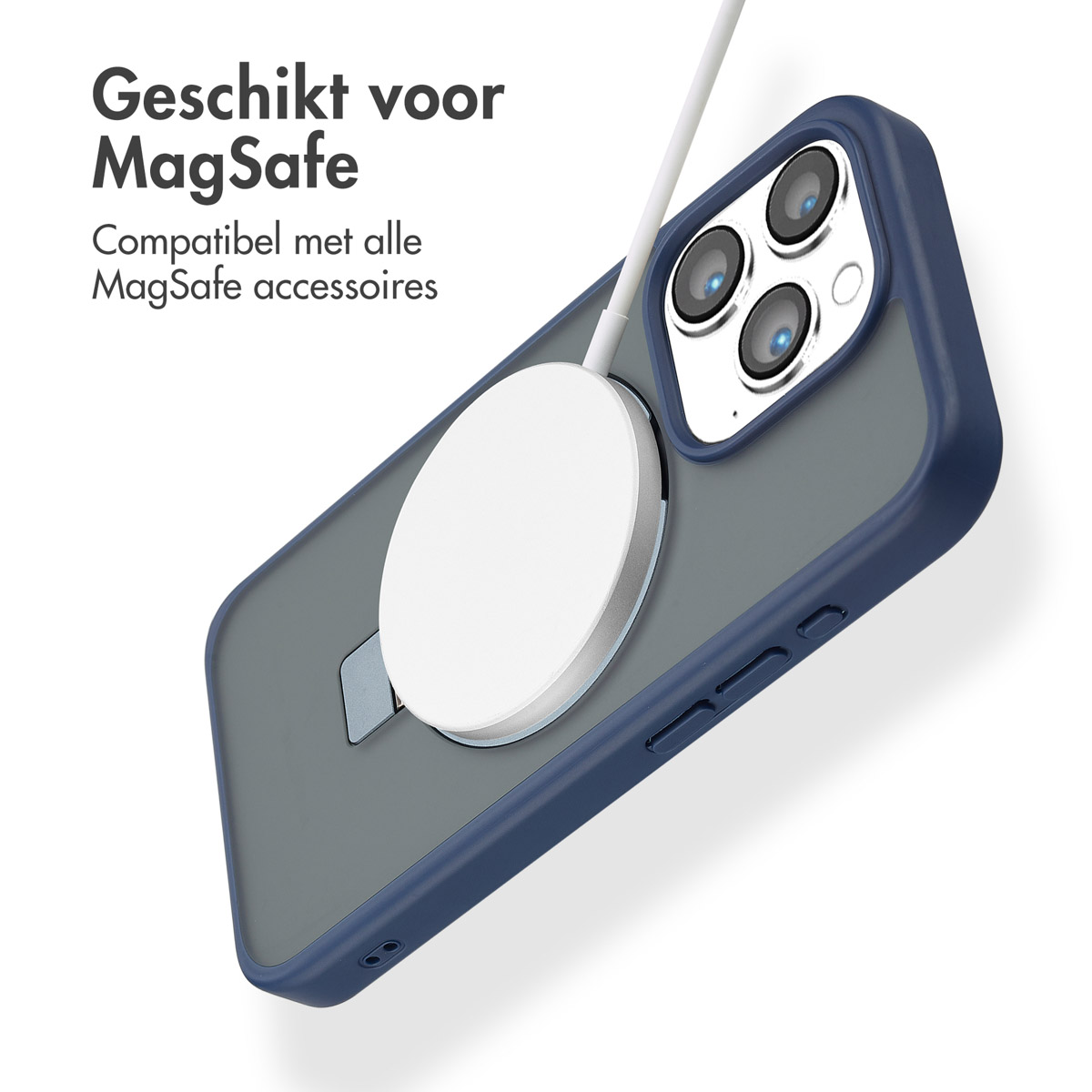 Accezz Ring Stand Backcover met MagSafe Apple iPhone 15 Pro - Blauw - Afbeelding 7