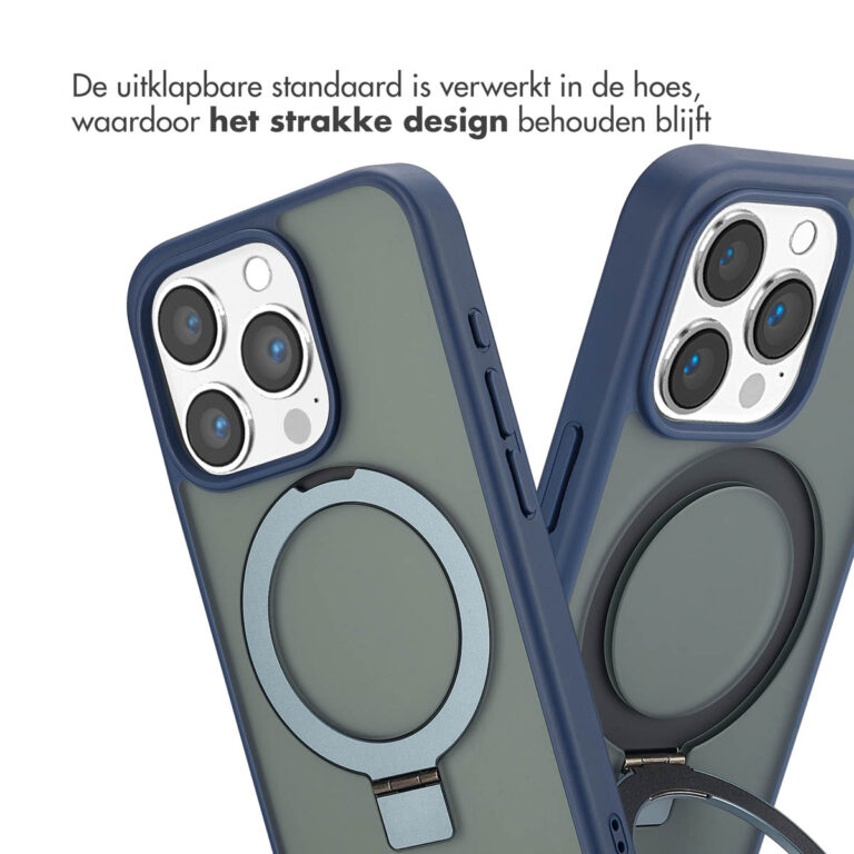 Accezz Ring Stand Backcover met MagSafe Apple iPhone 15 Pro - Blue - Afbeelding 5