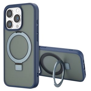 Accezz Ring Stand Backcover met MagSafe Apple iPhone 15 Pro - Blauw
