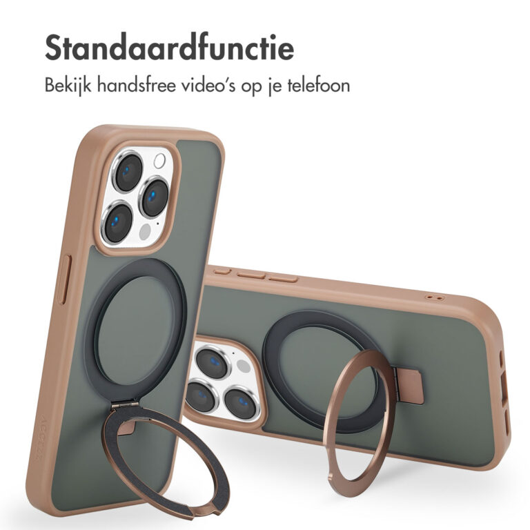 Accezz Ring Stand Backcover met MagSafe Apple iPhone 15 Pro - Brown - Afbeelding 10