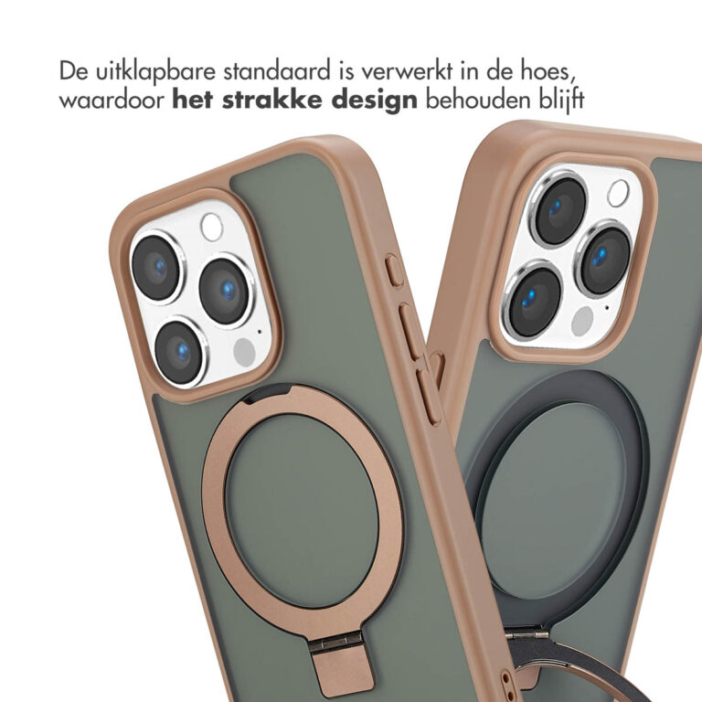 Accezz Ring Stand Backcover met MagSafe Apple iPhone 15 Pro - Brown - Afbeelding 5