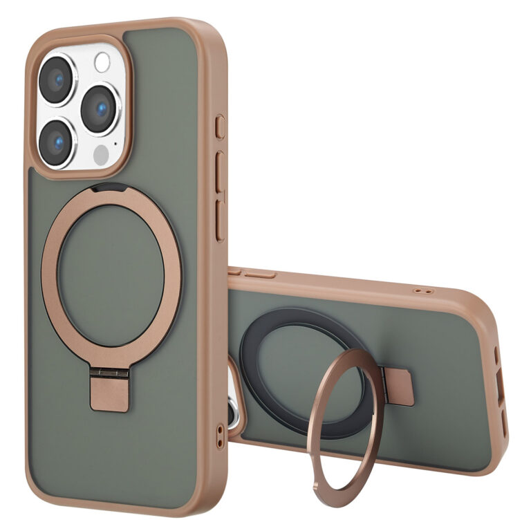 Accezz Ring Stand Backcover met MagSafe Apple iPhone 15 Pro - Brown - Afbeelding 4