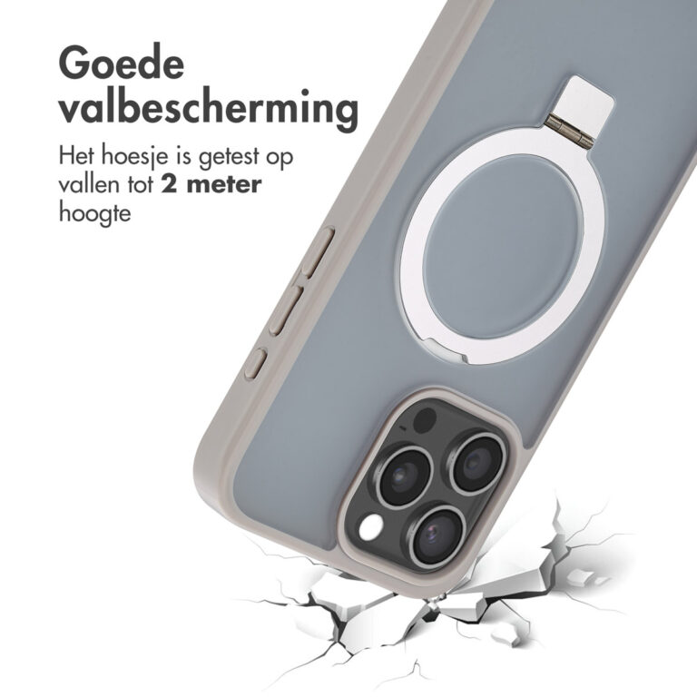 Accezz Ring Stand Backcover met MagSafe Apple iPhone 15 Pro Max - Grey - Afbeelding 9