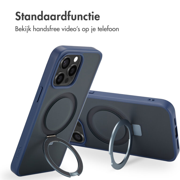 Accezz Ring Stand Backcover met MagSafe Apple iPhone 15 Pro Max - Blue - Afbeelding 10