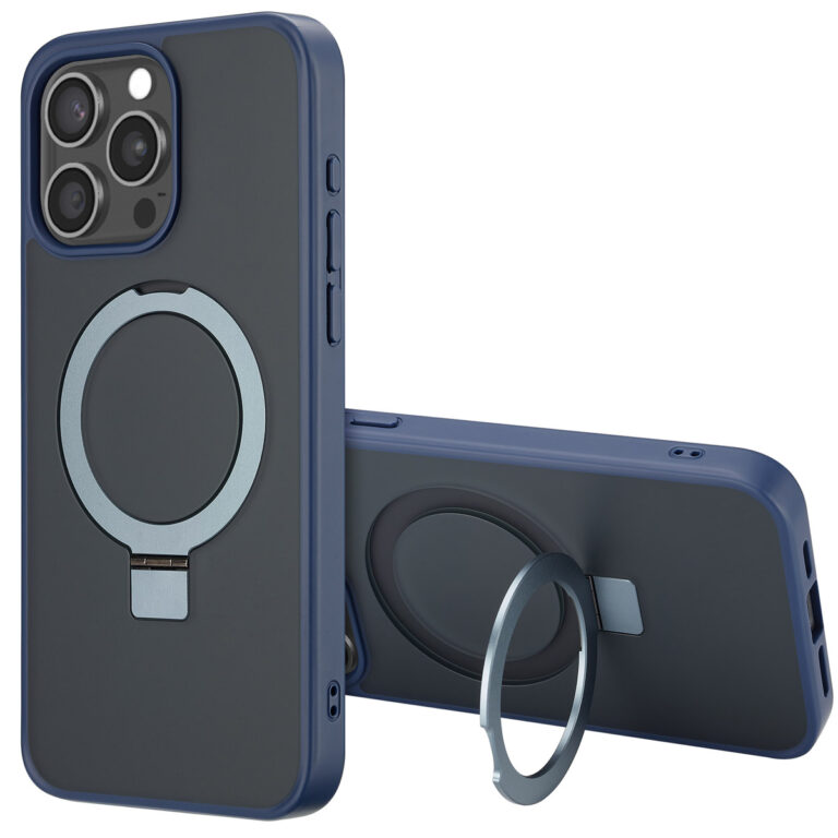 Accezz Ring Stand Backcover met MagSafe Apple iPhone 15 Pro Max - Blue - Afbeelding 4