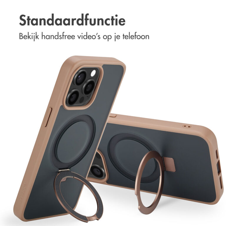 Accezz Ring Stand Backcover met MagSafe Apple iPhone 15 Pro Max - Brown - Afbeelding 10