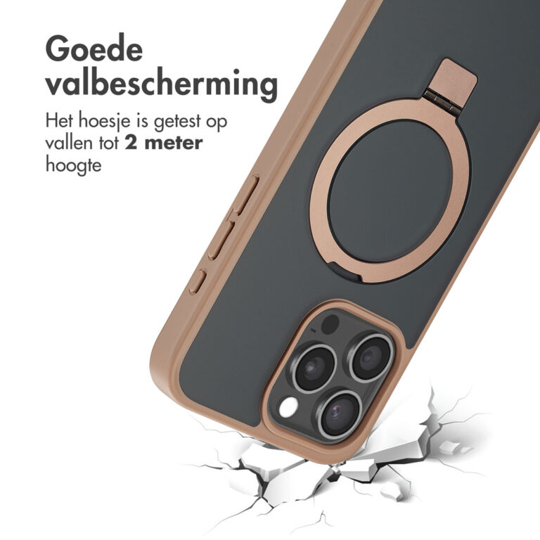 Accezz Ring Stand Backcover met MagSafe Apple iPhone 15 Pro Max - Brown - Afbeelding 9