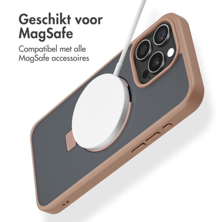 Accezz Ring Stand Backcover met MagSafe Apple iPhone 15 Pro Max - Brown - Afbeelding 7