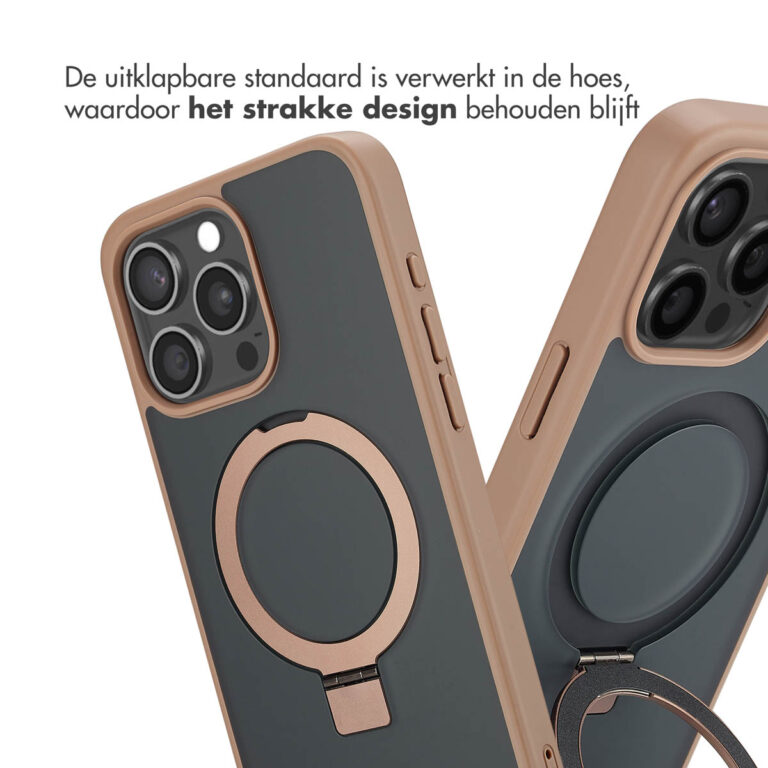 Accezz Ring Stand Backcover met MagSafe Apple iPhone 15 Pro Max - Brown - Afbeelding 5