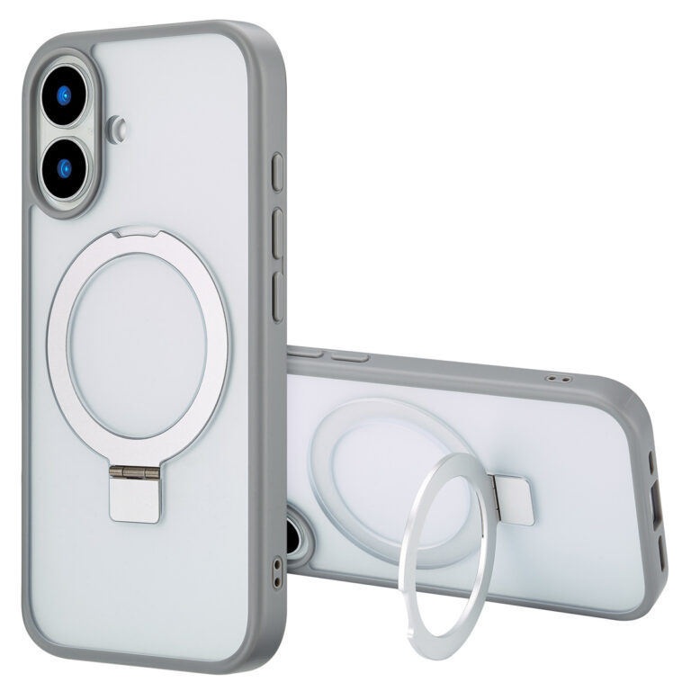 Accezz Ring Stand Backcover met MagSafe Apple iPhone 16 - Grey - Afbeelding 4