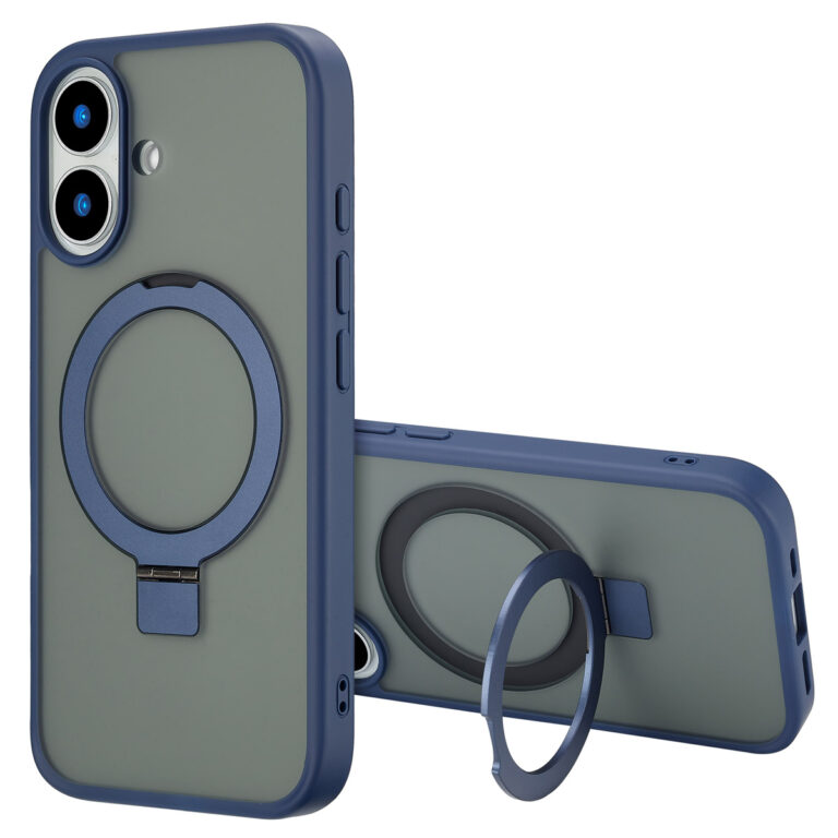 Accezz Ring Stand Backcover met MagSafe Apple iPhone 16 - Blue - Afbeelding 4