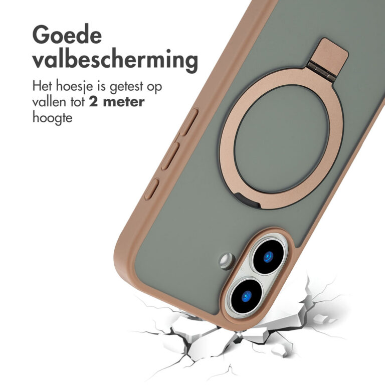 Accezz Ring Stand Backcover met MagSafe Apple iPhone 16 - Brown - Afbeelding 9