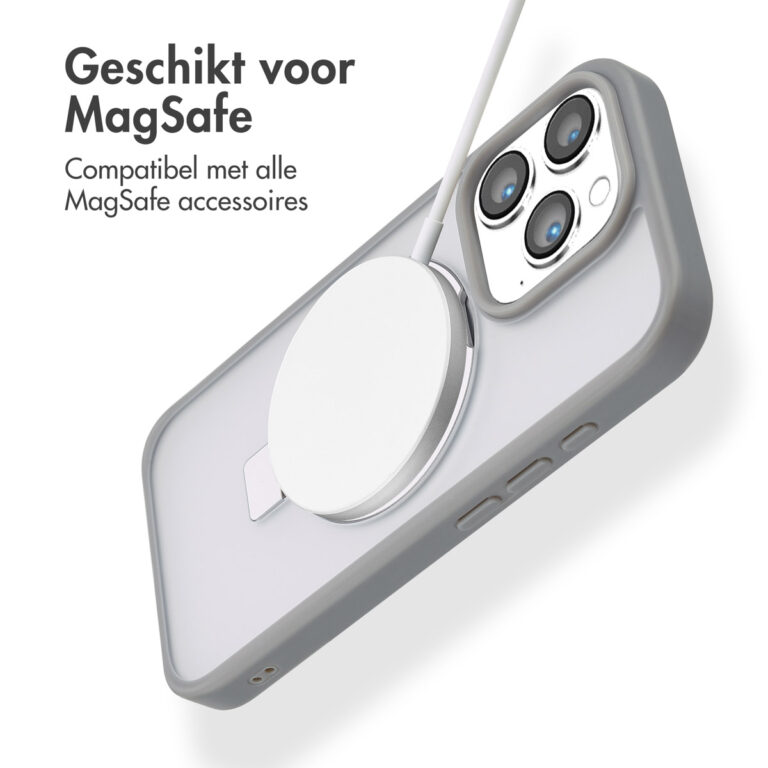 Accezz Ring Stand Backcover met MagSafe Apple iPhone 16 Pro - Grey - Afbeelding 7