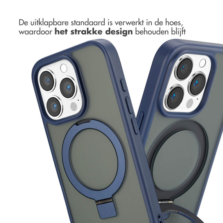 Accezz Ring Stand Backcover met MagSafe Apple iPhone 16 Pro - Blue - Afbeelding 5
