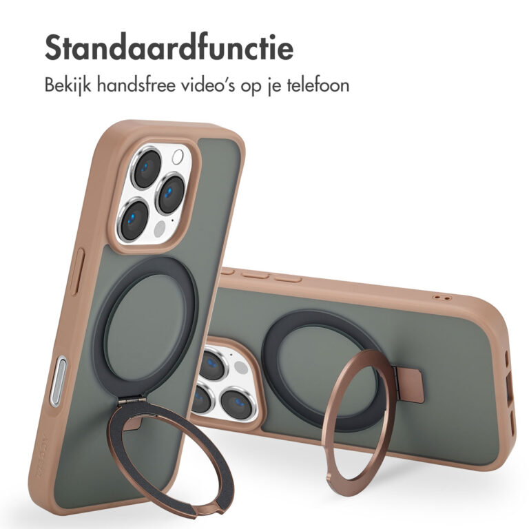 Accezz Ring Stand Backcover met MagSafe Apple iPhone 16 Pro - Brown - Afbeelding 10