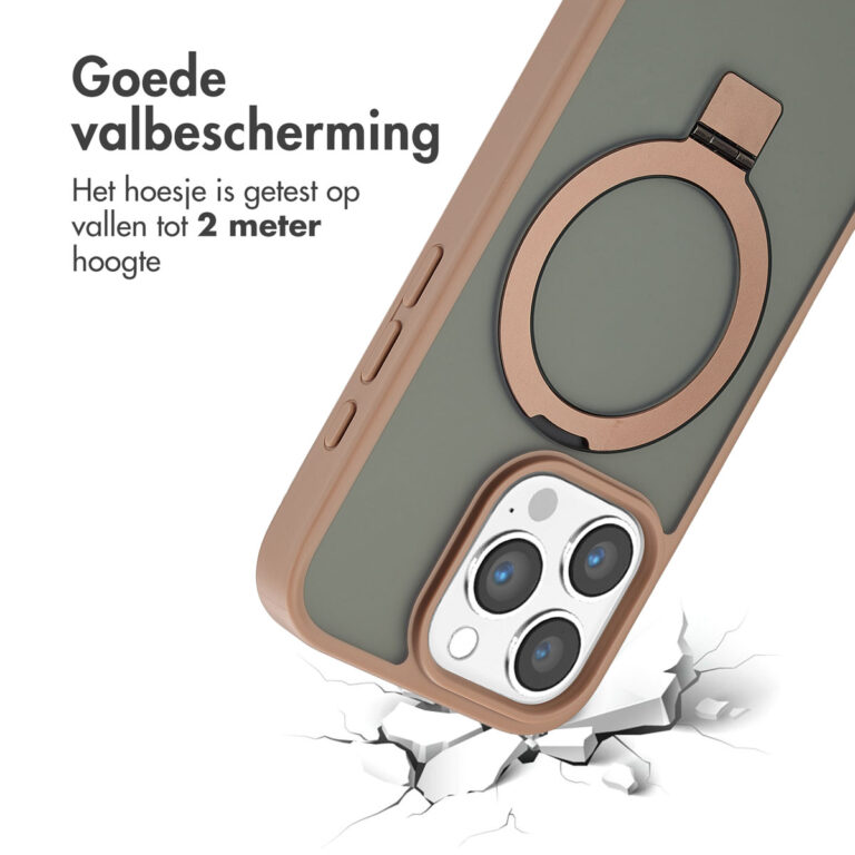 Accezz Ring Stand Backcover met MagSafe Apple iPhone 16 Pro - Brown - Afbeelding 9
