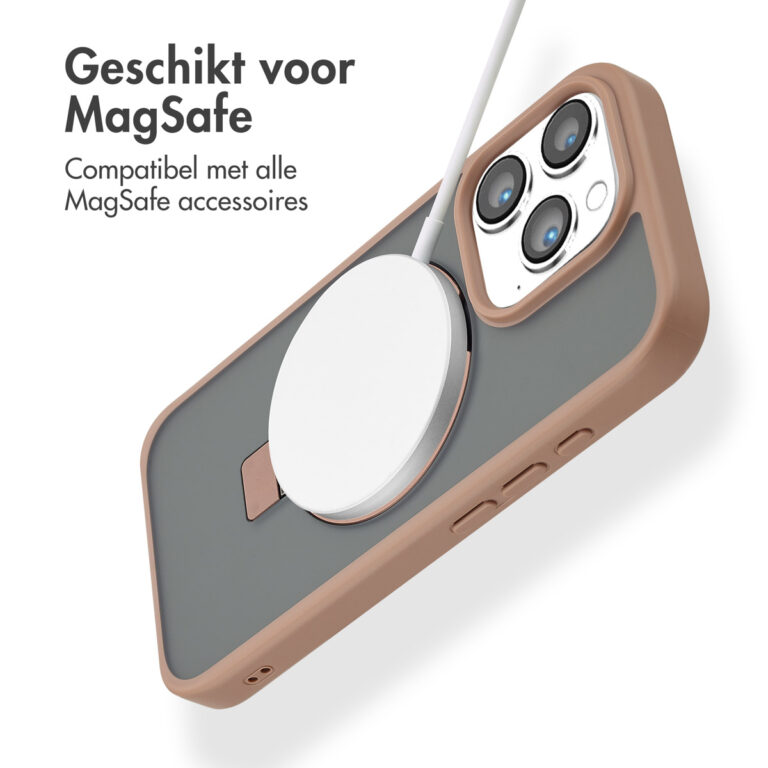 Accezz Ring Stand Backcover met MagSafe Apple iPhone 16 Pro - Brown - Afbeelding 7