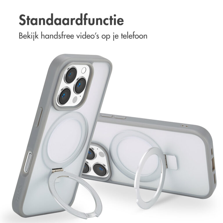 Accezz Ring Stand Backcover met MagSafe Apple iPhone 16 Pro Max - Grey - Afbeelding 10