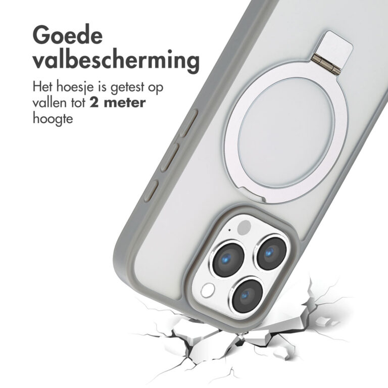 Accezz Ring Stand Backcover met MagSafe Apple iPhone 16 Pro Max - Grey - Afbeelding 9